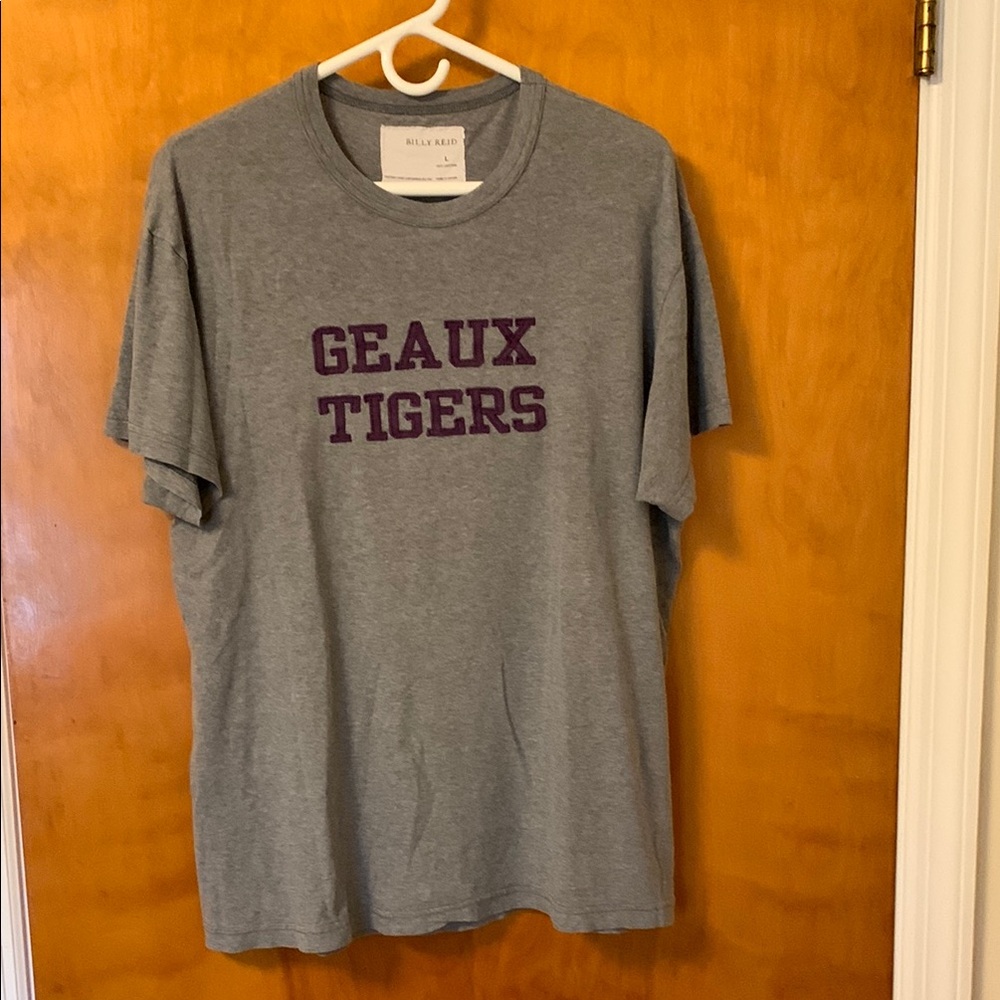 Billy Reid Gray Short Sleeve Tee- LSU Tigers